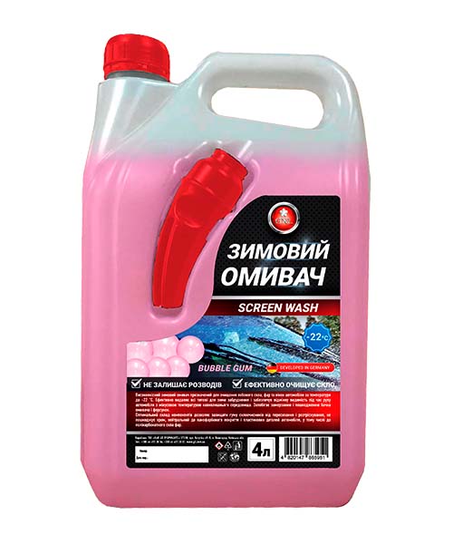 Омивач скла Зимовий GNL Screenwash -22°C "Bubble Gum" 4л
